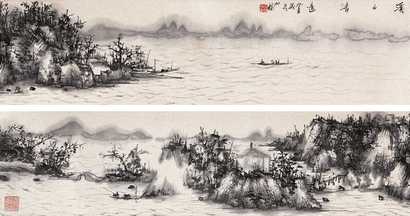 何加林 癸未（2003年）作 溪山清远 手卷
